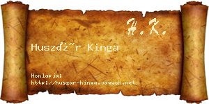 Huszár Kinga névjegykártya